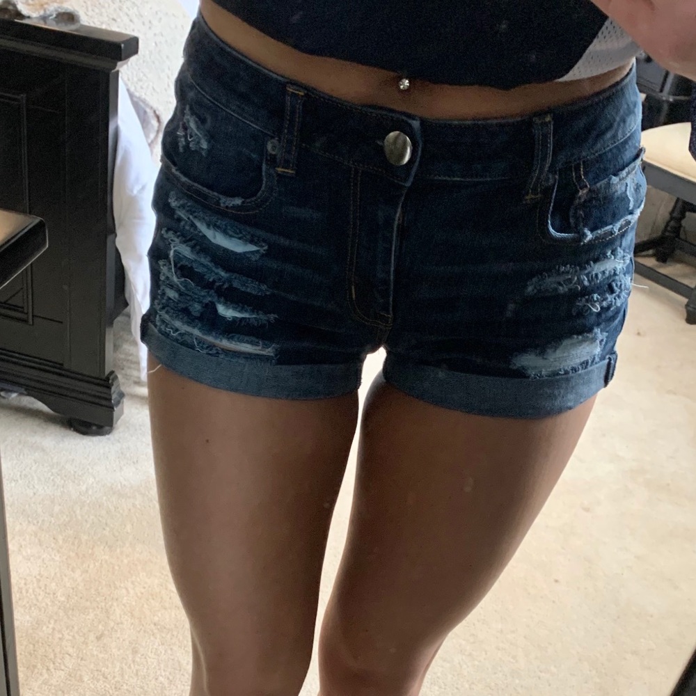 American Eagle “High-Rise Shortie” Shorts